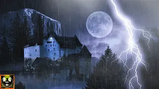 Scary Thunderstorm Sounds on a Haunted Castle | Sleep with Rain, Thunder and Creepy Animal Noises