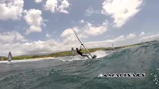 094 Camille Juban slowmotion jump close to camera on 2015 Epic 3 batten wave sail