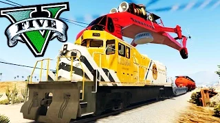 GTA V MOD ROBANDO UN TREN EN HELICOPTERO !! INCREIBLE !! GTA 5 MODS Makiman