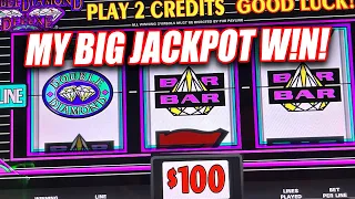 HUGE BETS ON DOUBLE DIAMOND SLOT MACHINE WITH HUGE JACKPOT HANDPAYS ★