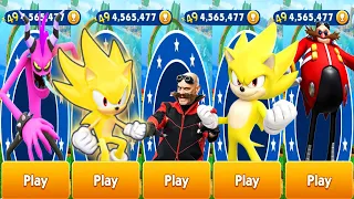 Sonic Dash - Super Sonic Unlocked and Fully Upgraded vs Dr.Robotnik All Characters Unlocked - Run