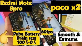 Poco X2 vs redmi note 8pro pubg battery drain test 100%-0%