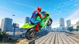 GTA 5 Spiderman Speed Bike Jump Funny and Cool Moments Ep6 #gta5 #spiderman