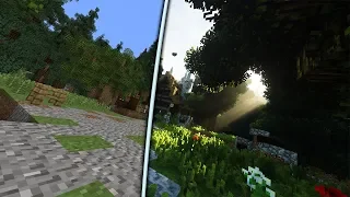 Vanilla Minecraft vs Ray Tracing With Mods Side By Side Comparison