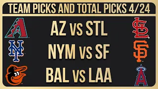 MLB Picks and Predictions Today 4/24/24 | MLB Picks Today 4/24/2024