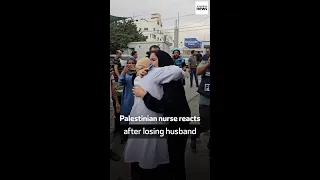 Palestinian nurse reacts after losing husband