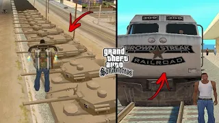 can 100 tanks stop train in GTA San Andreas (path of entertainment)