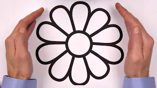 ( Flowers and Apple  ) Big Daisy  Marker Pen Coloring Pages / Akn Kids House