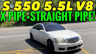 2007 Mercedes S 550 5.5L V8 w/ X-Pipe & Straight Pipes!