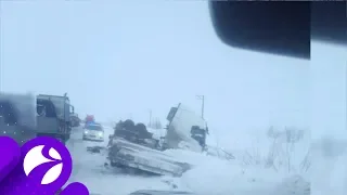 Гружёный Маз перевернулся на дороге Сургут – Салехард. Время Ямала.