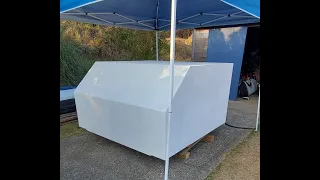 DIY lightweight camper / canopy part 3 Paint and canvas (poor man's fiberglass)