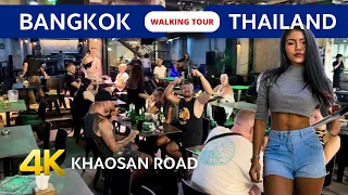 [4k] Thailand BANGKOK NIGHTLIFE 2023 🇹🇭 Khaosan road