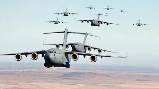 How Crazy Amount of Giant US C-17s Invade the Sky During Show of Force