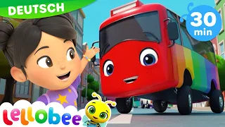 10 kleine Busse | Lellobee - Kinderlieder und Cartoons | Lellobee Deutsch