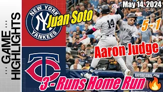 Yankees vs Twins Highlights | May 14, 2024 | OMG!!! SOTO & JUDGE 3 Run Home Run 🚀 Big Win 🔥