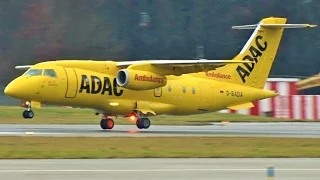 [FullHD] Aero-Dienst Dornier 328 Jet landing & takeoff at Geneva/GVA/LSGG