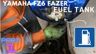 Yamaha FZ6 FAZER total disassembly PART-1 , fuel tank , fuel cap , fuel pump ,rezervor pompa benzina