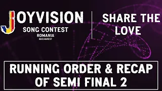 OFFICIAL REVEAL: Second Semi-Final (Recap And Running Order) - JoyVision 2023