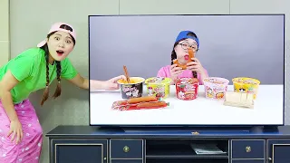 Mie pedas api Mukbang DONA Indonesia