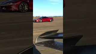 Ferrari SF90 Vs Lamborghini Aventador SVJ Vs Tesla Model X Drag Race #dragrace #supercars #tesla