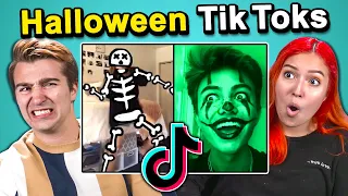 Adults React To And Try Halloween Tik Tok Challenges (Spooky Scary Skeletons, Beetlejuice)