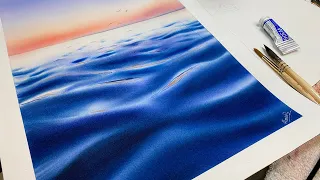 How to paint realistic water ripples with watercolors | WET ON WET