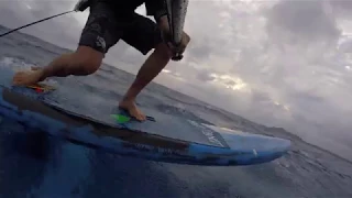 12'6 x 28 Bump Surfer early downwind foiling attempts