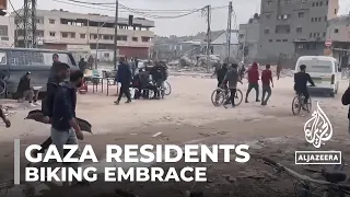 Gaza Residents Embrace Biking Amid Unusable Roads and Surging Fuel Prices