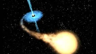 Black hole and companion star = Microquasar GRO J1655-40 (artist's impression)