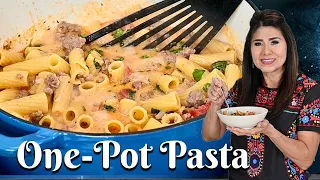 THE ONE POT PASTA EVERYONE WILL LOVE: Easy Dinner Idea/Pasta, Italian Sausage & Creamy Tomato Sauce