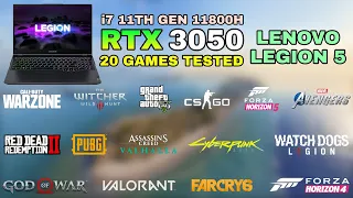 Lenovo Legion 5 - RTX 3050 + i7 11th Gen 11800H - Test in 20 Games in 2022