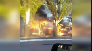 В Мариуполе горел трамвай