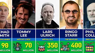 🥁 Greatest Richest Drummers of All Time | Ringo Starr, Lars Ulrich, Tommy Lee