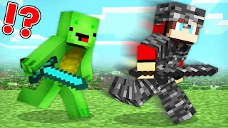 Bedrock Armor Speedrunner vs Hunter in Minecraft - Maizen JJ and Mikey