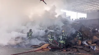 Jacksonville Fire Rescue Department responds to a recycling plant fire