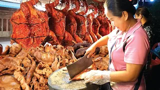 Yummy Dinner with Pork chops & Roast duck - Cambodia's Greatest Street Food