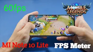 Xiaomi Mi Note 10 Lite Mobile Legends 60fps Test with FPS Meter