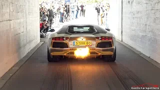 Lamborghini Aventador w/ Capristo Carbon Edition Exhaust - HUGE Flames, Revs & Accelerations !