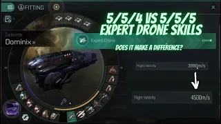 [[EVE ECHOES]] Difference between 5/5/4 and 5/5/5 'Expert Drone' skill on a dominix