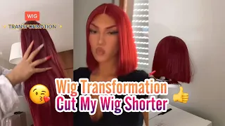 ✂️Cut My Old Pink Wig & Transformation! 🎀🎀Old Wig Bomb Back To New