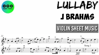 Karaoke || Lullaby - J Brahms || Violin Sheet Music