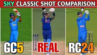 🤩Suryakumar Yadav Classic Shot Comparison Rc24 vs Real vs Gc5 || Real Cricket 20 New Patch