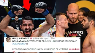 FIGHTERS REACT TO BENO ADAMIA BEATING STIPE BRCIC | ADAMIA VS BRCIC REACTIONS