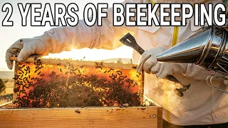 2 years of beekeeping - honey production, queen breeding, splitting honeybee colonies and stings!