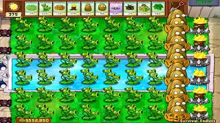 Plants vs Zombies Survival Endless - Plants Placed Anywhere | 120 Threepeater