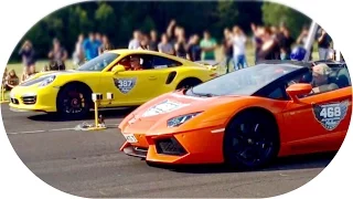 Drag Race Porsche 911 Turbo S VS Lamborghini Aventador Roadster