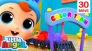 Rainbow Toy Train Song | Little Angel | Moonbug Kids - Color Time