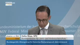 Pressefreiheit: Heiko Maas zur Versetzung von Harald Range in den Ruhestand am 04.08.2015