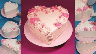 Cute Heart Shaped Lovely Cake Decorating