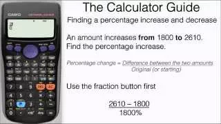 How To Find A Percentage Increase & Decrease On Calculator - Formula - Casio fx-83GT fx-85GT PLUS